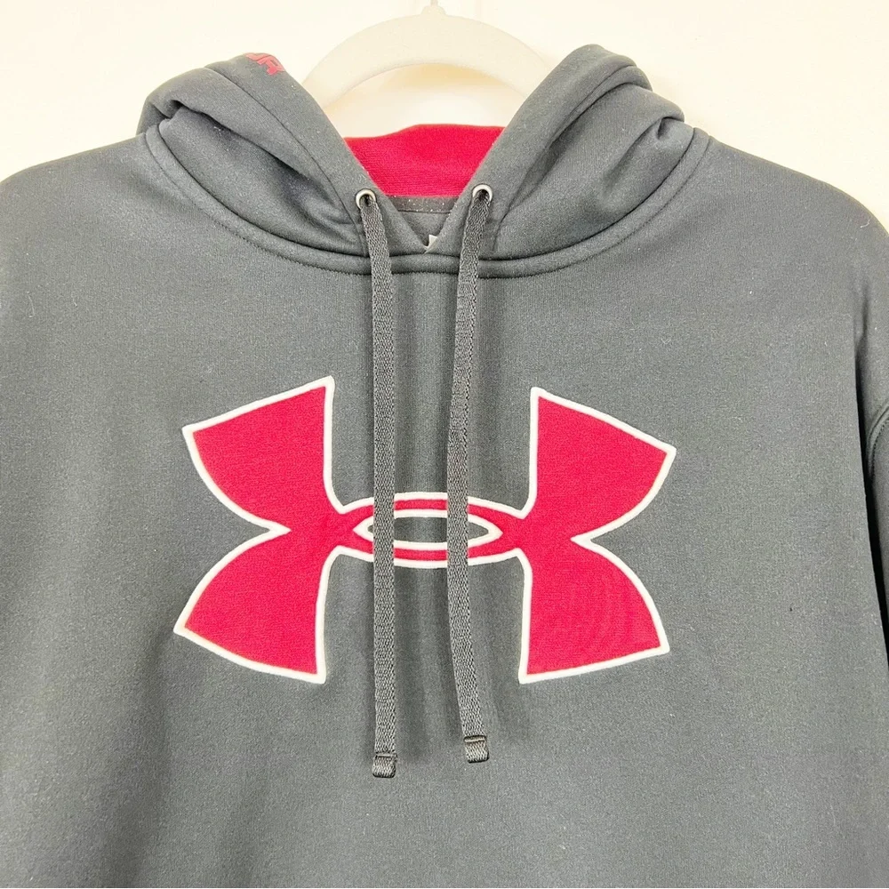 Under Armour Hoodie Black & Red Size Large - Picture 2 of 12